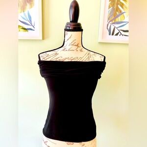 White House Black Market Fitted Off-the-Shoulder Blouse Size XSP